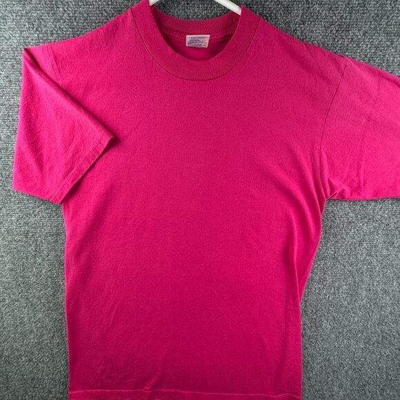 VTG Jerzees 50/50 Heavyweight Blank Pink Medium USA Made Short Sleeve - Picture 1 of 13
